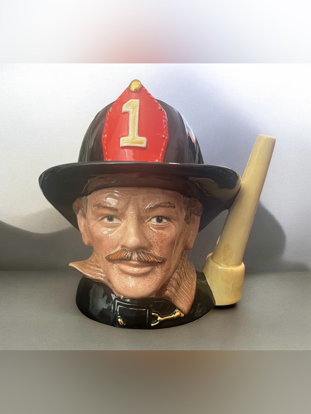 1982 Royal Doulton 'The Fireman' character jug, model D6697.